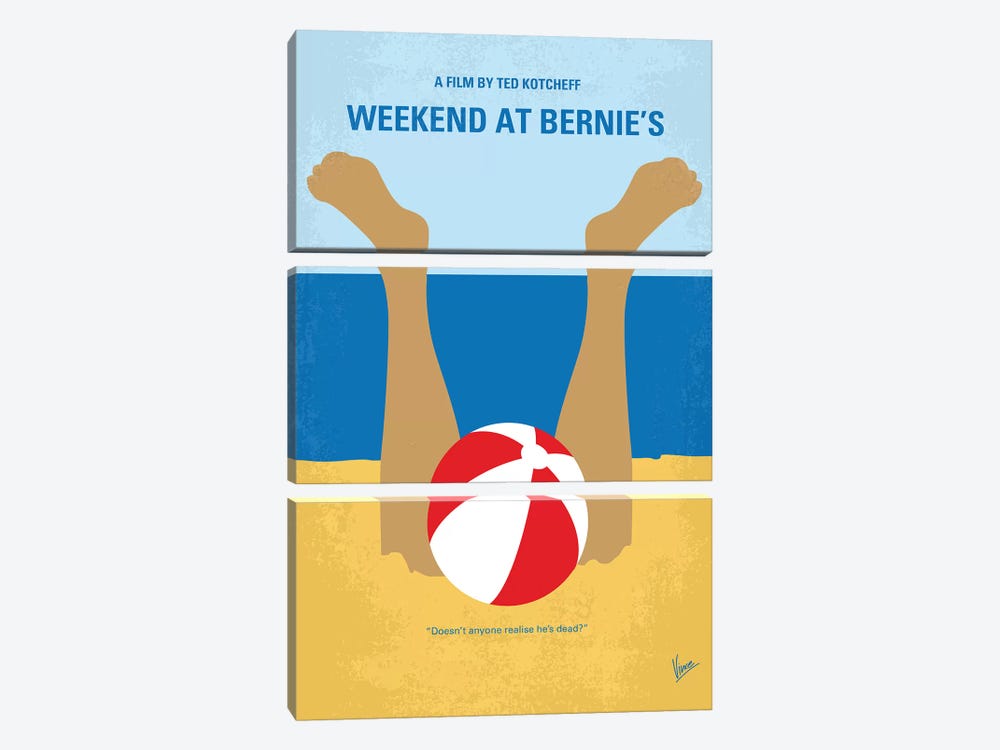 Weekend At Bernie's Minimal Movie Poster by Chungkong 3-piece Canvas Artwork