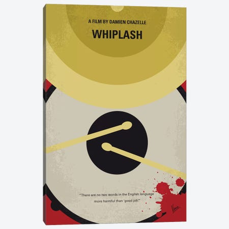 Whiplash Minimal Movie Poster Canvas Print #CKG1095} by Chungkong Canvas Artwork