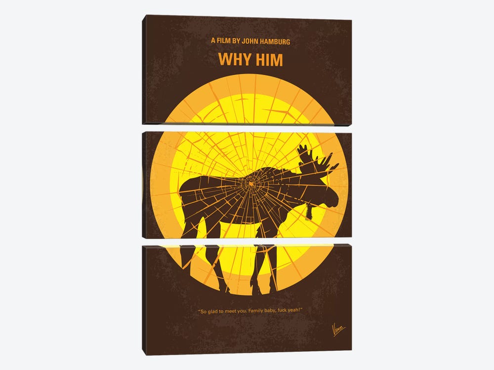 Why Him Minimal Movie Poster by Chungkong 3-piece Canvas Wall Art