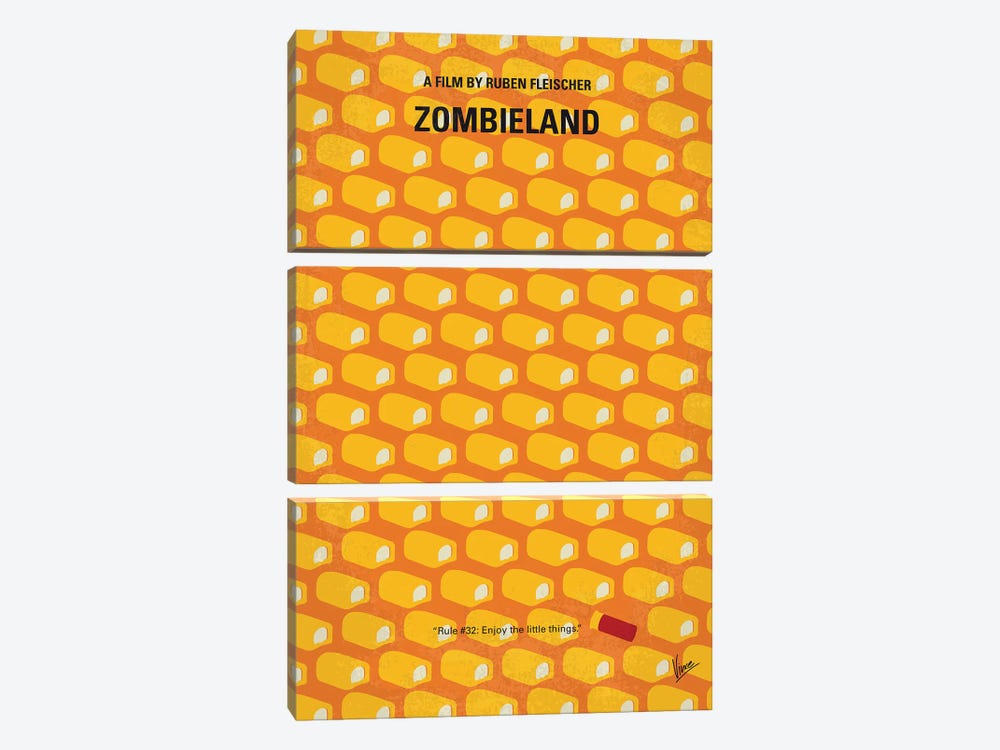 Zombieland Minimal Movie Poster by Chungkong 3-piece Canvas Wall Art