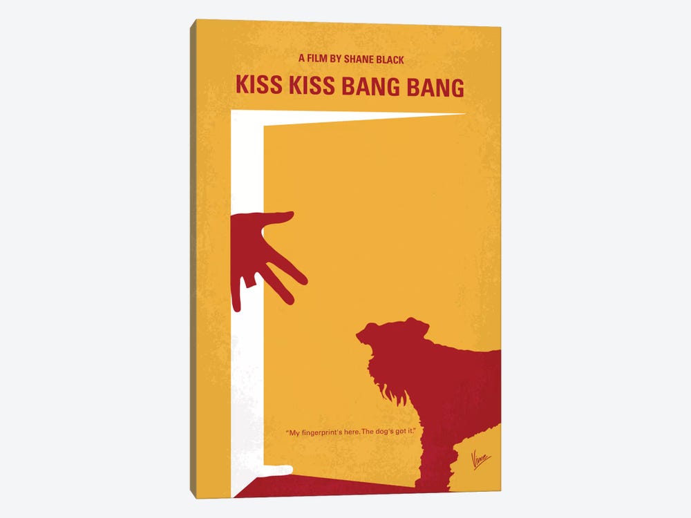 Kiss Kiss Bang Bang Minimal Movie Poster by Chungkong 1-piece Canvas Art