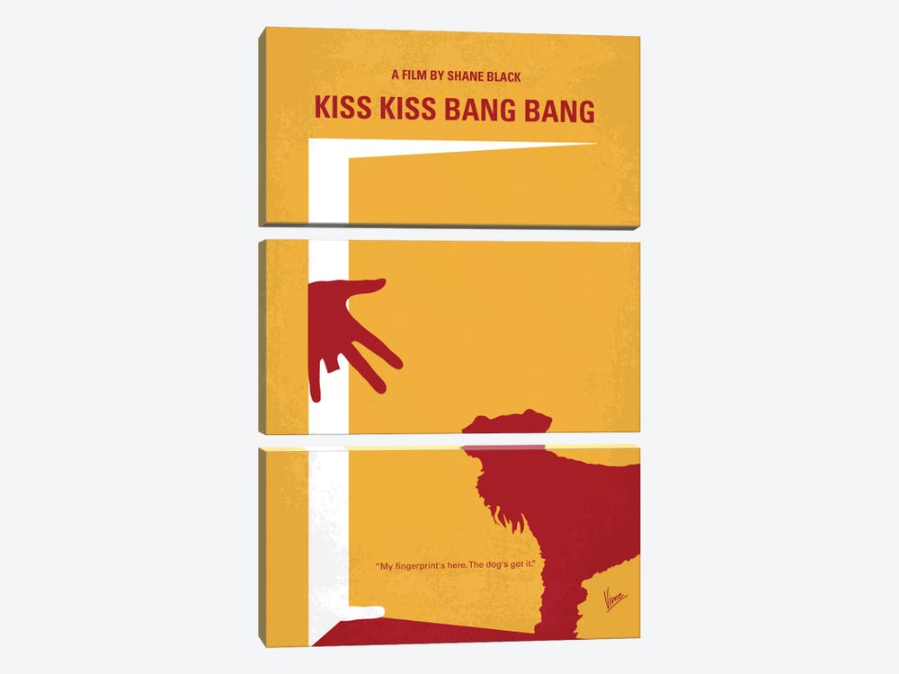 Kiss Kiss Bang Bang Minimal Movie Poster by Chungkong 3-piece Canvas Artwork
