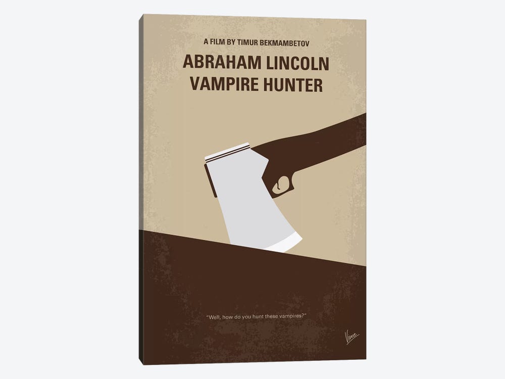 Abraham Lincoln Vampire Hunter Minimal Movie Poster 1-piece Canvas Wall Art