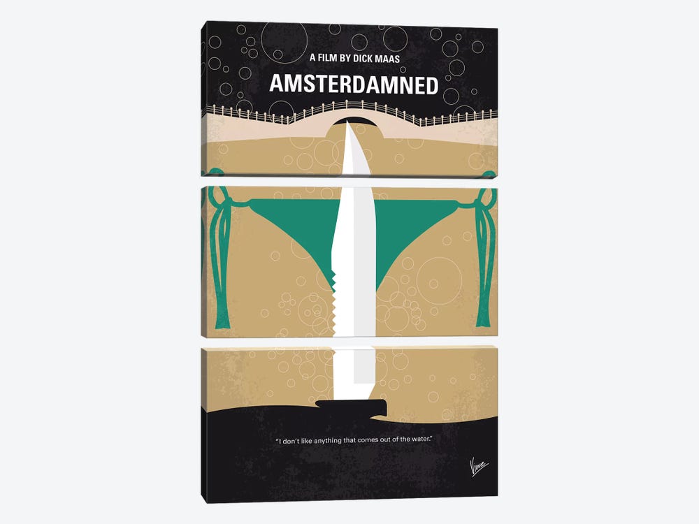 Amsterdamned Minimal Movie Poster by Chungkong 3-piece Canvas Print