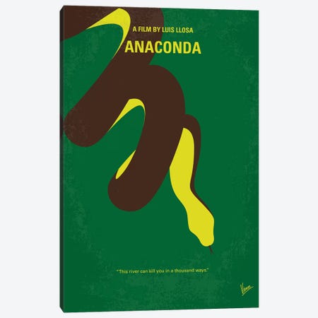 Anaconda Minimal Movie Poster Canvas Print #CKG1102} by Chungkong Canvas Art Print