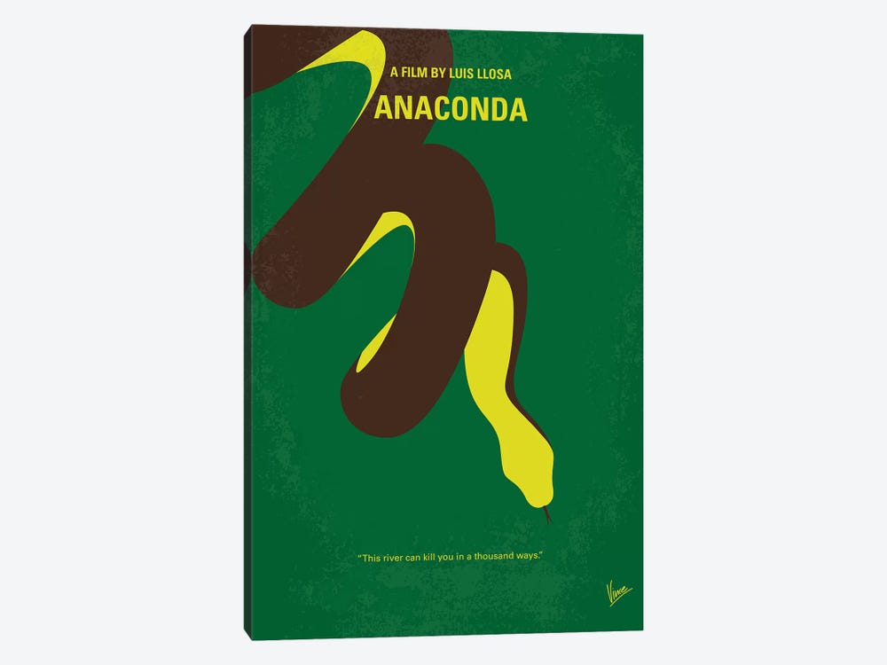 Anaconda Minimal Movie Poster by Chungkong 1-piece Canvas Artwork