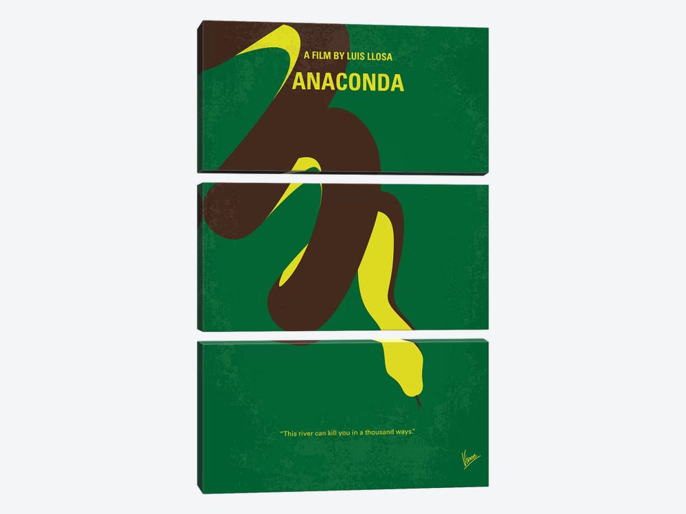 Anaconda Minimal Movie Poster by Chungkong 3-piece Canvas Art