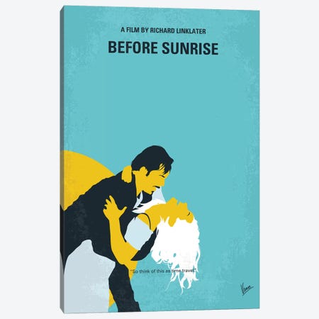 Before Sunrise Minimal Movie Poster Canvas Print #CKG1107} by Chungkong Canvas Wall Art