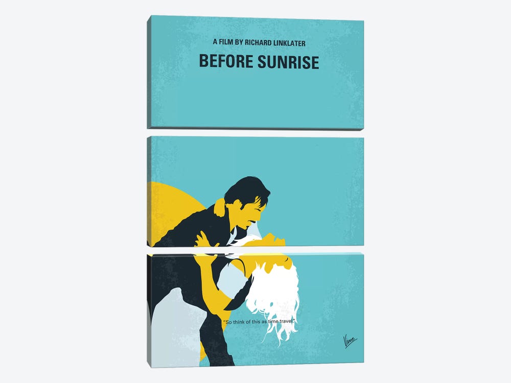 Before Sunrise Minimal Movie Poster by Chungkong 3-piece Canvas Art Print