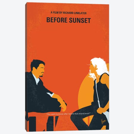 Before Sunset Minimal Movie Poster Canvas Print #CKG1108} by Chungkong Art Print