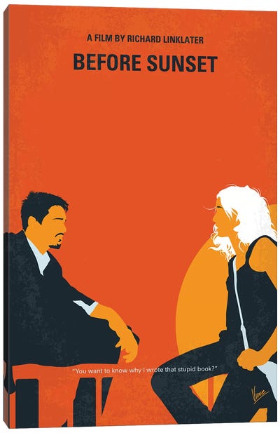 Before Sunset Minimal Movie Poster Canvas Art Print - Drama Movie Art
