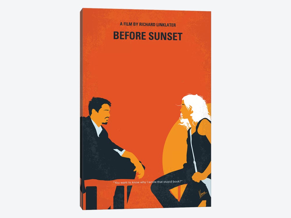 Before Sunset Minimal Movie Poster by Chungkong 1-piece Canvas Art