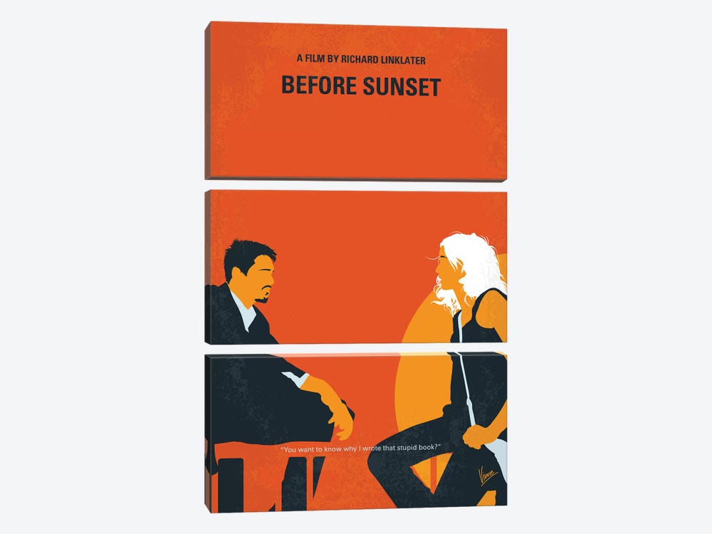 Before Sunset Minimal Movie Poster by Chungkong 3-piece Canvas Art