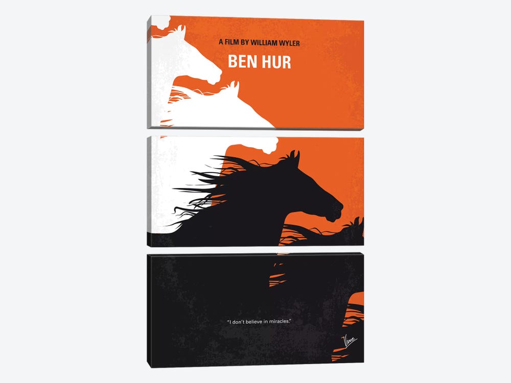 Ben Hur Minimal Movie Poster by Chungkong 3-piece Canvas Art Print