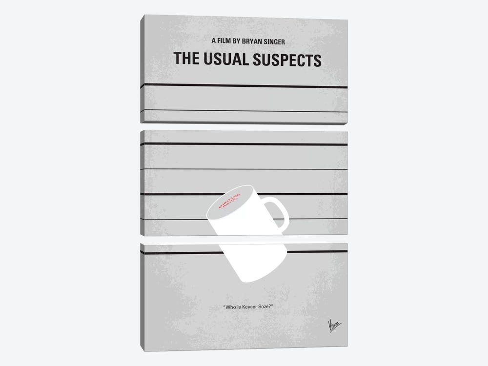 The Usual Suspects Minimal Movie Poster by Chungkong 3-piece Canvas Art Print