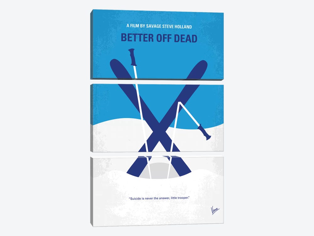 Better Off Dead Minimal Movie Poster by Chungkong 3-piece Canvas Print
