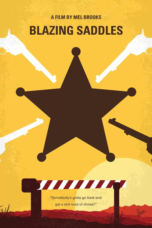 Blazing Saddles Minimal Movie Poster by Chungkong wall art