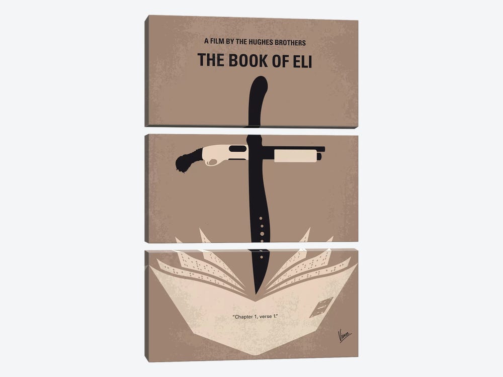 Book Of Eli Minimal Movie Poster by Chungkong 3-piece Canvas Wall Art
