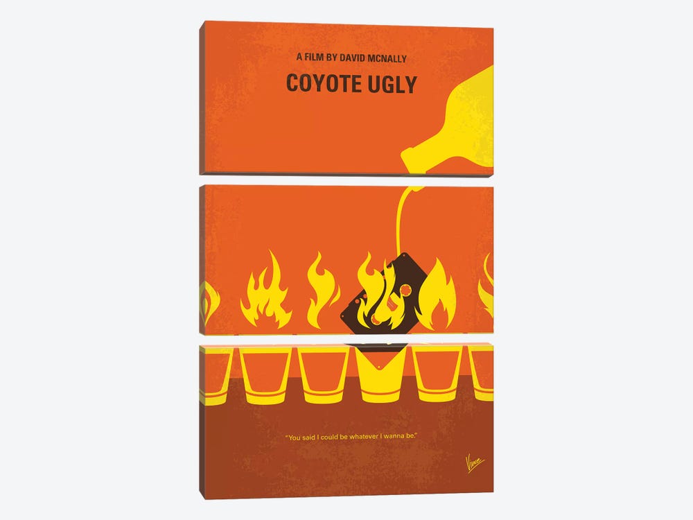 Coyote Ugly Minimal Movie Poster by Chungkong 3-piece Canvas Artwork