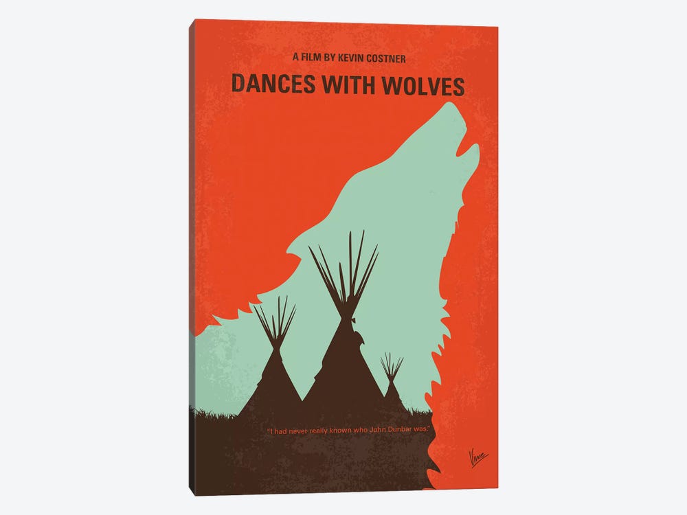 Dances With Wolves Minimal Movie Poster by Chungkong 1-piece Art Print