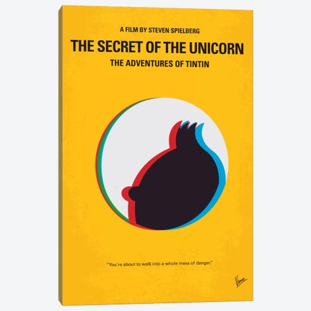 The Adventures Of Tintin: The Secret Of The Unicorn Minimal Movie Poster Canvas Print #CKG111} by Chungkong Canvas Art Print