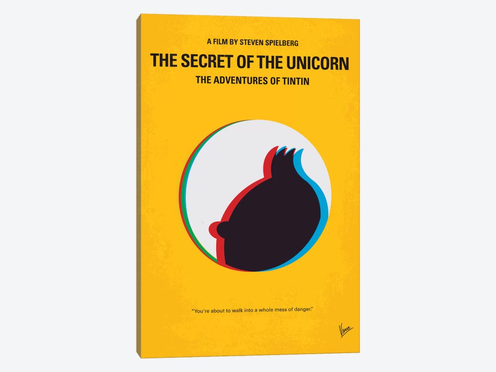 The Adventures Of Tintin: The Secret Of The Unicorn Minimal Movie Poster by Chungkong 1-piece Canvas Art
