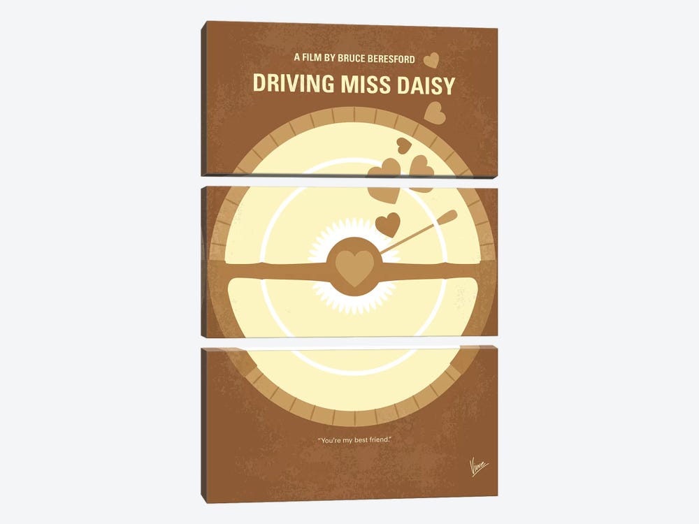 Driving Miss Daisy Minimal Movie Poster by Chungkong 3-piece Canvas Print