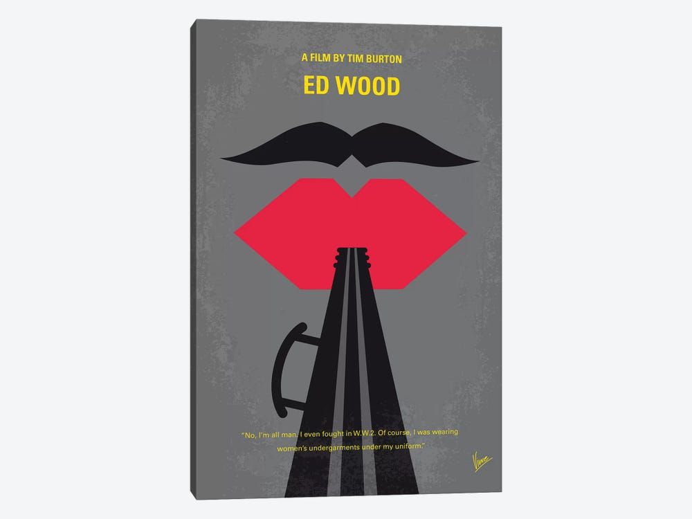 Ed Wood Minimal Movie Poster by Chungkong 1-piece Canvas Art Print