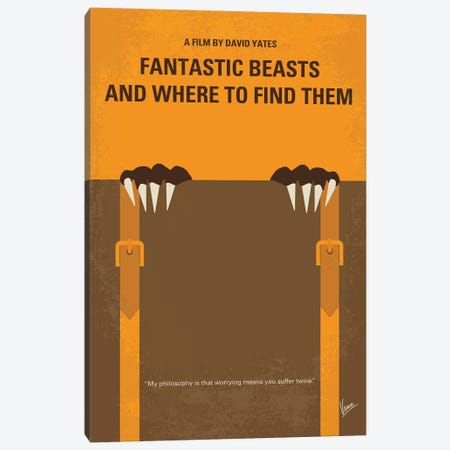 Fantastic Beasts And Where To Find Them Minimal Movie Poster Canvas Print #CKG1126} by Chungkong Canvas Wall Art