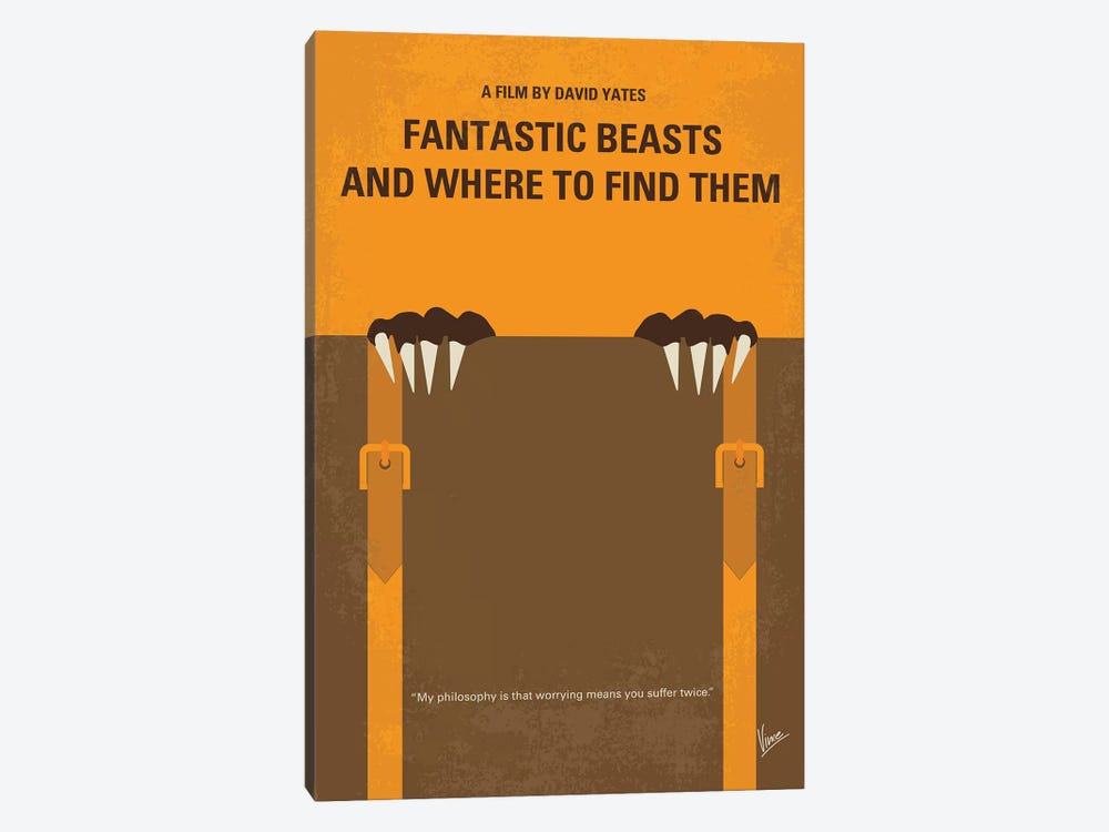 Fantastic Beasts And Where To Find Them Minimal Movie Poster by Chungkong 1-piece Canvas Wall Art