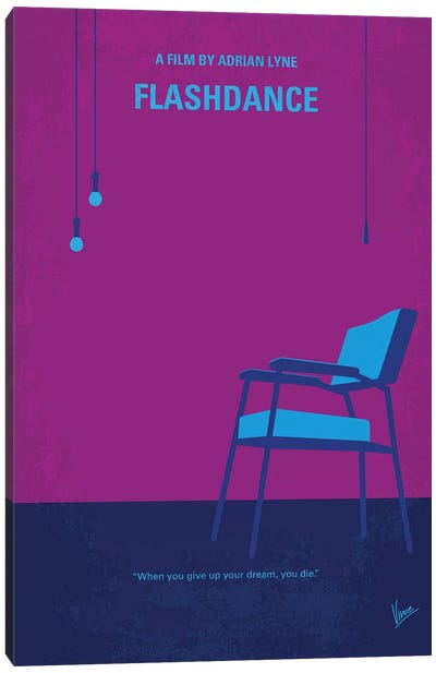 Flashdance Minimal Movie Poster Canvas Art Print - Romance Movie Art