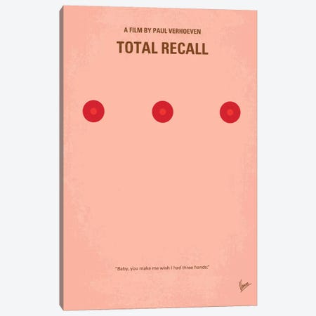 Total Recall Minimal Movie Poster Canvas Print #CKG112} by Chungkong Canvas Print