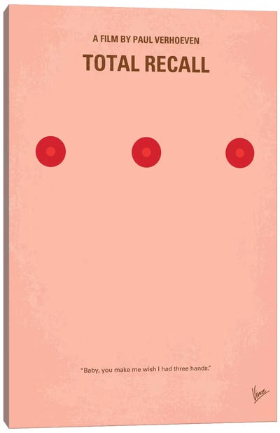 Total Recall Minimal Movie Poster Canvas Art Print - Chungkong's Science Fiction Movie Posters