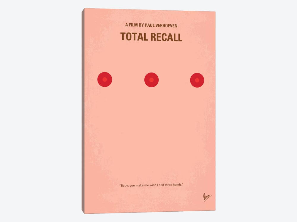 Total Recall Minimal Movie Poster by Chungkong 1-piece Canvas Print