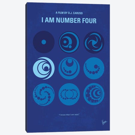I Am Number Four Minimal Movie Poster Canvas Print #CKG1134} by Chungkong Canvas Print