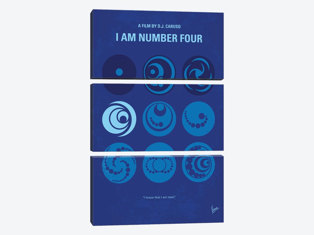I Am Number Four Minimal Movie Poster by Chungkong 3-piece Canvas Print