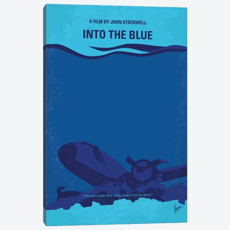 Into The Blue Minimal Movie Poster Canvas Print #CKG1136} by Chungkong Canvas Art Print