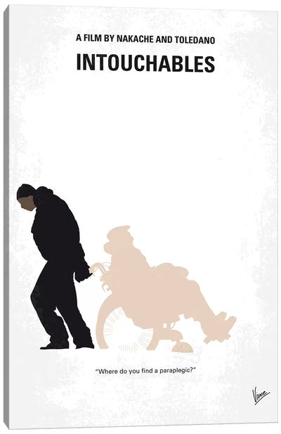 Intouchables Minimal Movie Poster Canvas Art Print - Biographical Movie Art