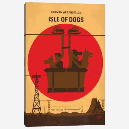 Isle Of Dogs Minimal Movie Poster Canvas Print #CKG1138} by Chungkong Canvas Artwork
