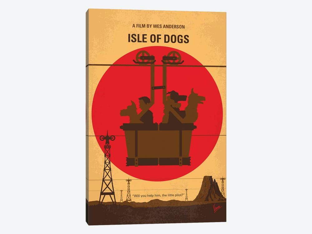 Isle Of Dogs Minimal Movie Poster by Chungkong 1-piece Canvas Print