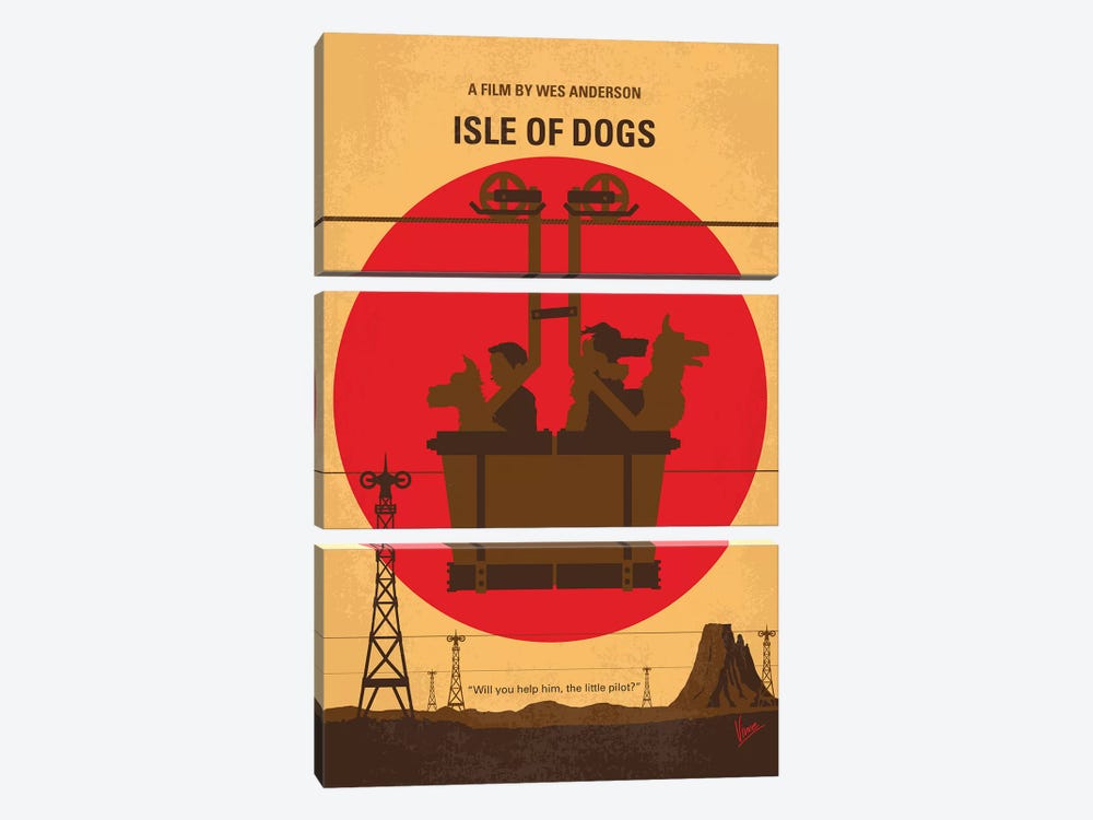 Isle Of Dogs Minimal Movie Poster by Chungkong 3-piece Art Print