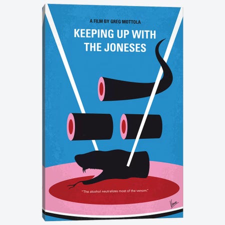 Keeping Up With The Joneses Minimal Movie Poster Canvas Print #CKG1139} by Chungkong Canvas Wall Art