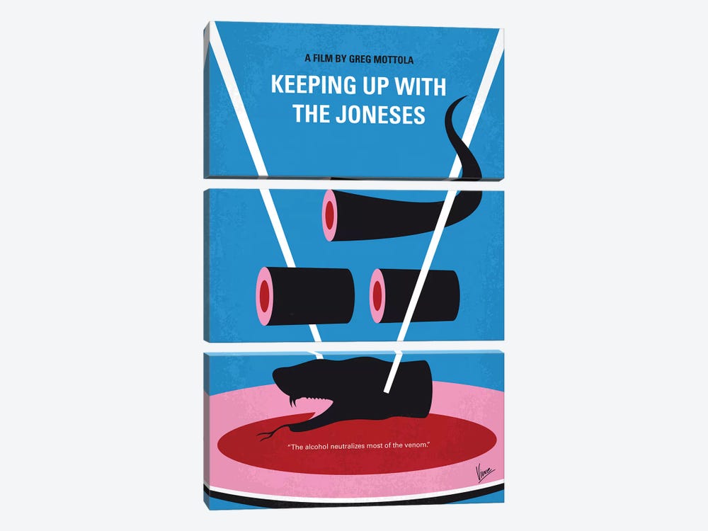 Keeping Up With The Joneses Minimal Movie Poster by Chungkong 3-piece Canvas Art