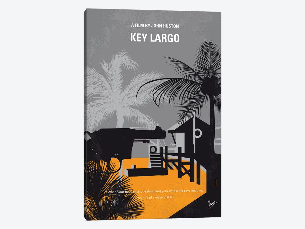 Key Largo Minimal Movie Poster by Chungkong 1-piece Canvas Art