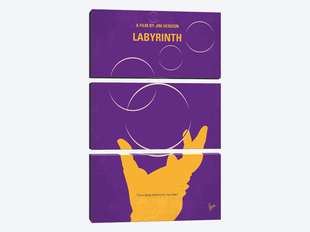 Labyrinth Minimal Movie Poster by Chungkong 3-piece Canvas Artwork