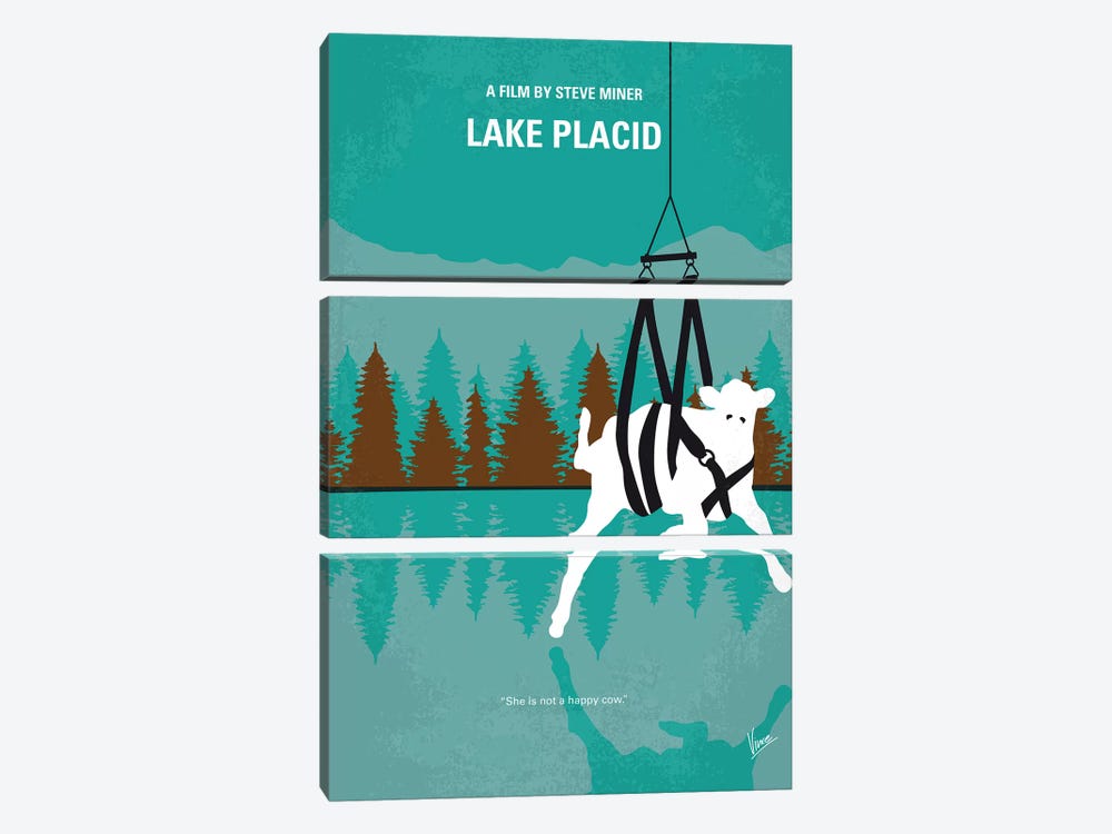 Lake Placid Minimal Movie Poster by Chungkong 3-piece Canvas Print