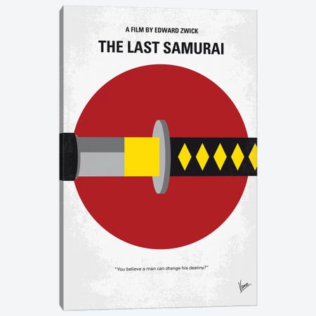 Last Samurai Minimal Movie Poster Canvas Print #CKG1144} by Chungkong Canvas Wall Art