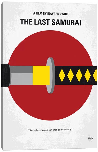 Last Samurai Minimal Movie Poster Canvas Art Print - Warrior Art