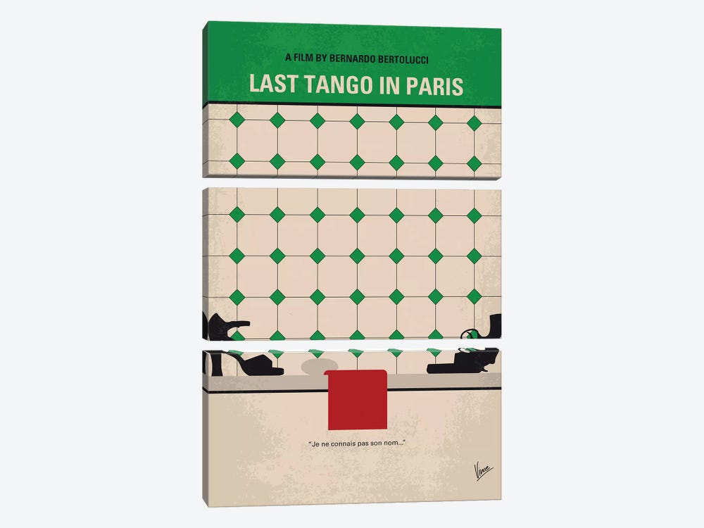 Last Tango In Paris Minimal Movie Poster by Chungkong 3-piece Canvas Print