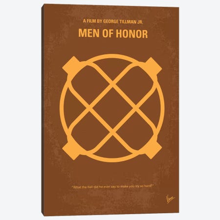 Men Of Honor Minimal Movie Poster Canvas Print #CKG114} by Chungkong Canvas Artwork
